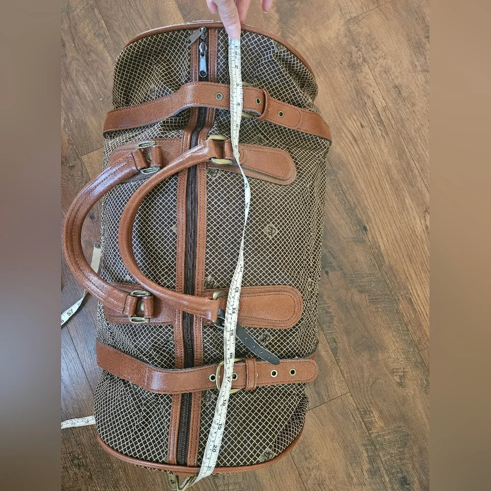 Bg Brown Leather Accent Travel Duffel Bag